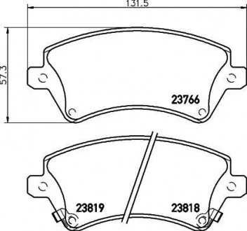 Колодки тормозные дисковые передние Toyota Corolla 1.4, 1.6, 1.8, 2.0 (02-07) Nisshinbo NP1049