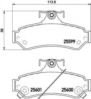 Колодки гальмівні дискові задні Toyota Camry, RAV-4 2.0, 2.2, 2.4 (06-)/Lexus ES 250h, 300h (12-) Nisshinbo NP1056
