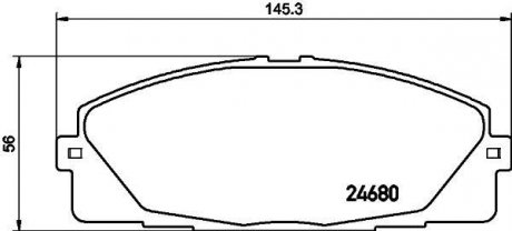 Колодки гальмові дискові передні Toyota Hiace 2.5, 2.7, 3.0 (05-) Nisshinbo NP1059