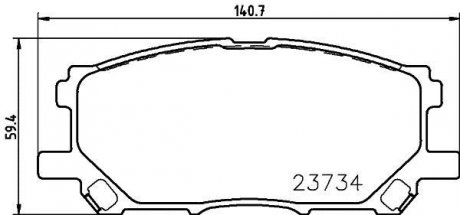 Колодки гальмові дискові передні Lexus RX 270,350, 400h, 450h (08-)/Toyota Prius Hybrid 1.5 (03-09) Nisshinbo NP1062