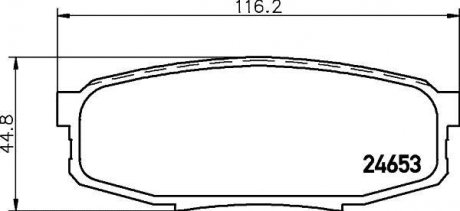 Колодки гальмівні дискові задні Toyota Land Cruiser 4.5, 4.6, 4.7 (08-) Nisshinbo NP1064