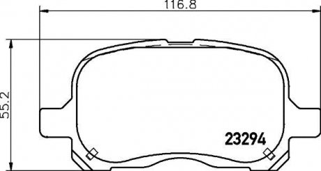 Колодки тормозные дисковые передние Toyota Corolla 1.2, 1.4, 1.6 (97-01) Nisshinbo NP1088