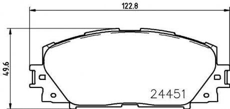 Колодки тормозные дисковые передние Toyota Corolla 1.8 (12-), Yaris 1.0, 1.3, 1.4 (05-) Nisshinbo NP1091
