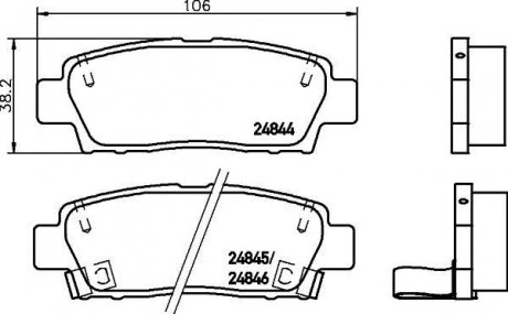 Колодки тормозные дисковые задние Toyota Camry 2.2, 3.0 (96-01) Nisshinbo NP1092
