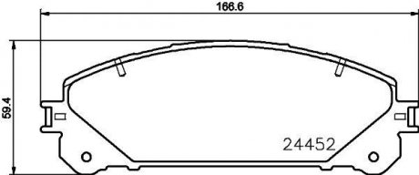 Колодки гальмові дискові передні Lexus RX 350, 450 (08-), Lexus NX 200t, 300h (14-), RAV-4 2.0 (15-) Nisshinbo NP1109 (фото 1)