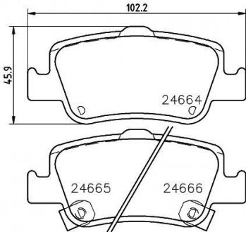 Колодки тормозные дисковые задние Toyota Auris 1.4, 1.6, 1.8, 2.0 (06-) Nisshinbo NP1114 (фото 1)