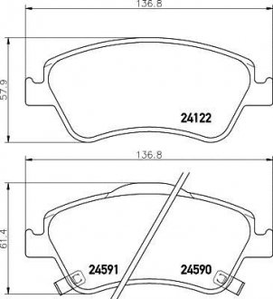 Колодки тормозные дисковые передние Toyota Corolla, Auris 1.4, 1.6, 1.8, 2.0 (07-) Nisshinbo NP1115