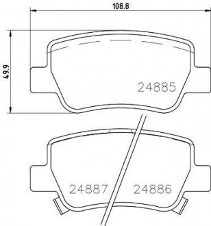 Колодки гальмівні дискові задні Toyota Avensis 1.6, 1.8, 2.0, 2.2 (08-) Nisshinbo NP1118 (фото 1)