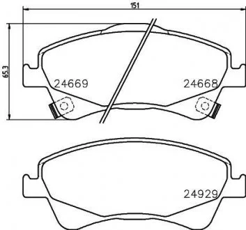 Колодки тормозные дисковые передние Toyota Auris, Avensis, Verso 1.6, 1.8, 2.0 (08-) Nisshinbo NP1119