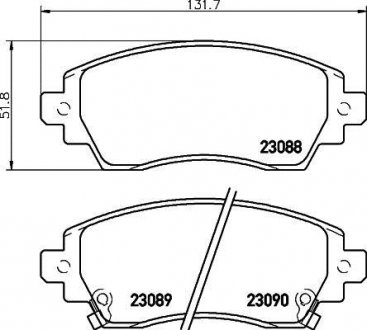Колодки тормозные дисковые передние Toyota Corolla 1.4, 1.6, 2.0 (97-02) Nisshinbo NP1120 (фото 1)