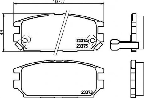 Колодки гальмівні дискові задні Mitsubishi Galant, Lancer 1.8, 2.0, 2.5 (96-03) Nisshinbo NP3034 (фото 1)
