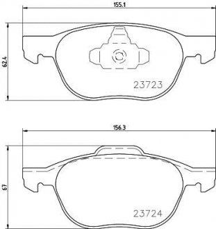 Колодки тормозные дисковые передние Mazda 3, 5 1.4, 1.6 1.8, 2.0 (06-) Nisshinbo NP5006