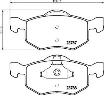 Колодки тормозные дисковые передние Mazda Tribute 2.0, 3.0 (06-08)/Ford KA 1.2, 1.3 (08-) Nisshinbo NP5028 (фото 1)