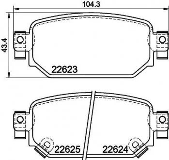 Комплект колодок гальмівнихMAZDA CX-3 (DK),CX-3 SUV (DK) Rear Axle Nisshinbo NP5072 (фото 1)