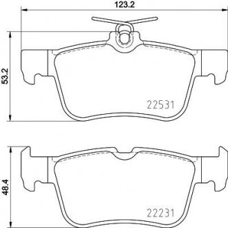 Колодки тормозные дисковые задние Ford Kuga (12-)/Mondeo (14-)/Ford Edge (15-) (Nisshinbo NP5081 (фото 1)