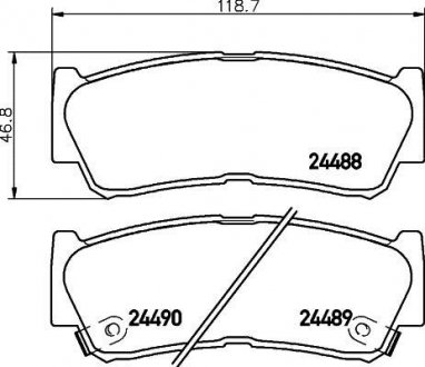 Колодки гальмівні дискові задні Hyundai Santa Fe 2.2, 2.4, 2.7 (06-) Nisshinbo NP6011