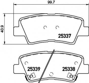 Колодки гальмівні дискові задні Kia Soul/Hyundai Sonata 1.6, 2.0, 2.4, 3.0 (05-) Nisshinbo NP6020