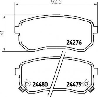 Колодки тормозные дисковые задние Hyundai i10/Kia Picanto 1.0, 1.1, 1.2 (05-) Nisshinbo NP6037 (фото 1)