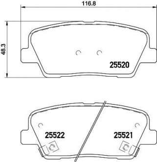 Колодки гальмівні дискові задні Hyundai Santa Fe/Kia Sorento 2.0, 2.2, 2.4 (09-) Nisshinbo NP6042
