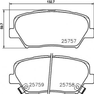 Колодки гальмові дискові передні Hyundai Accent/Kia Rio, Ceed 1.4, 1.6 (12-) Nisshinbo NP6068