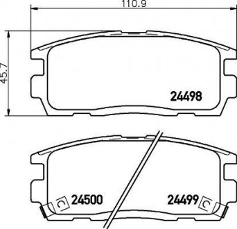 Колодки тормозные дисковые задние Chevrolet Captiva 2.0, 2.2, 2.4 (06-) Nisshinbo NP6074 (фото 1)
