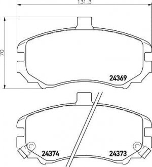 Колодки гальмові дискові передні Hyundai Elantra 1.6, 1.8, 2.0 (00-06) Nisshinbo NP6079 (фото 1)