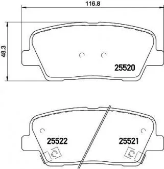 Колодки тормозные дисковые задние Hyundai Santa Fe/Kia Sportage 2.0, 2.2, 2.4 (09-) Nisshinbo NP6083