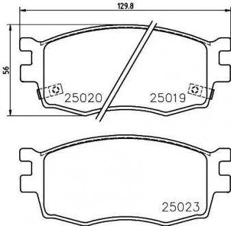 Тормозные колодки HYUDNAI/KIA Accent/i20/Rio ''F''05-11 PR2 Nisshinbo NP6084