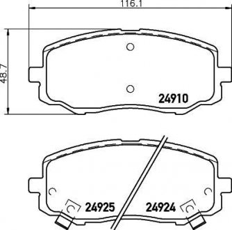 Колодки тормозные дисковые передние Hyundai i10, i20/Kia Picanto 1.0, 1.1, 1.2 (04-) Nisshinbo NP6085 (фото 1)