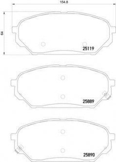 Колодки тормозные дисковые передние Hyundai ix55 3.0, 3.8 (08-) Nisshinbo NP6086 (фото 1)