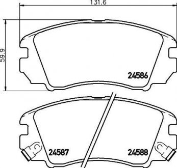 Колодки тормозные дисковые передние Hyundai Sonata, Tucson/Kia Sportage 2.8 (04-) Nisshinbo NP6090