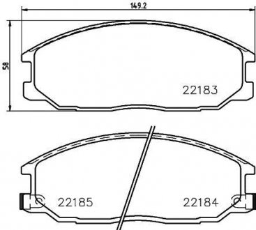 Колодки гальмові дискові передні Hyundai Santa Fe, H-1/Ssang Yong Actyon, Kyron, Rexton 2.0, 2.4, 2.7 (04-) Nisshinbo NP6109 (фото 1)