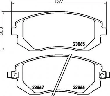Колодки гальмові дискові передні Subaru Forester, Impreza, Legacy, Outback 2.0, 2.5 (06-) Nisshinbo NP7001