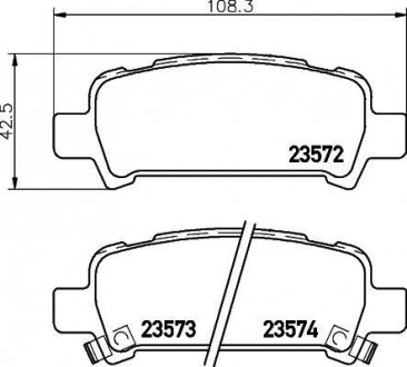 Колодки гальмівні дискові задні Subaru Legacy, Outback 2.0, 3.0 (03-) Nisshinbo NP7003
