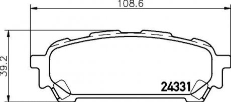 Колодки гальмівні дискові задні Subaru Forester, Impreza 2.0, 2.2, 2.5 (02-) Nisshinbo NP7009 (фото 1)