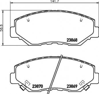 Колодки гальмові дискові передні Honda CR-V II 2.0, 2.2 (99-06) Nisshinbo NP8004 (фото 1)
