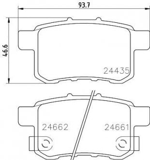 Колодки тормозные дисковые задние Honda Accord VIII 2.0, 2.2, 2.4 (08-13) Nisshinbo NP8009