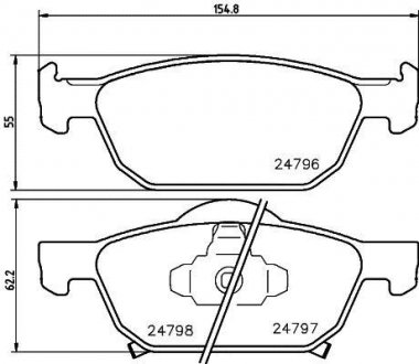 Колодки гальмові дискові передні Honda Cicic IX 1.6, 1.8, 2., 2.2 (12-), Accord VIII 2.0, 2.4 (08-) Nisshinbo NP8018