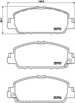 Колодки гальмові дискові передні Honda IX 2.4 (13-) Nisshinbo NP8026