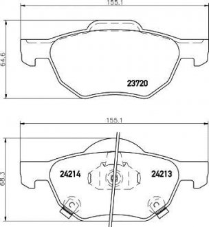 Колодки гальмові дискові передні Honda Accord VII 2.0, 2.4 (03-08) Nisshinbo NP8030