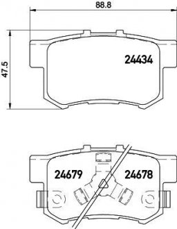 Колодки гальмівні задні дискові Honda Accord VIII 2.0, 2.4 універсал (08-) Nisshinbo NP8036 (фото 1)