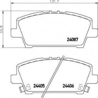 Колодки гальмові дискові передні Honda Civic 1.4, 1.6, 1.8, 2.0 (05-) Nisshinbo NP8042 (фото 1)