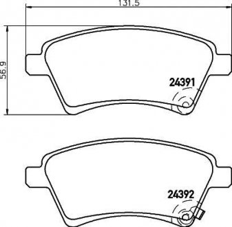 Колодки гальмові дискові передні Suzuki SX4 1.5, 1.6, 1.9, 2.0 (06-) Nisshinbo NP9017 (фото 1)