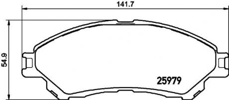 Колодки гальмові дискові передні Suzuki SX4 (13-) Nisshinbo NP9022 (фото 1)