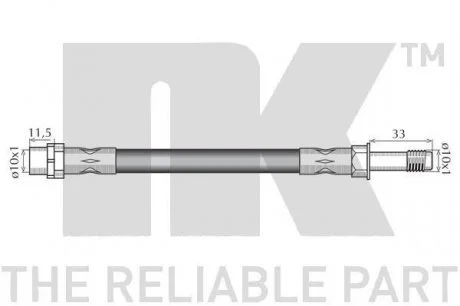 Шланг тормозной зад. L/P d 265mm BMW 1 E81, 3 E90, X1 E84 05- NK 851523