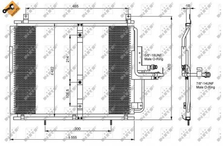 Радиатор кондиционера MB W124 2.0D-3.2 01.85-03.98 NRF 35244