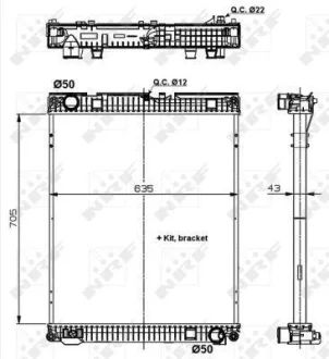 Фото 1 - радіатор системи охолодження NRF 509872 Радіатор системи охолодження NRF 509872 (фото 1)