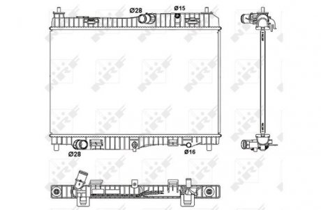 Радиатор системы охлаждения двигателя NRF 53043