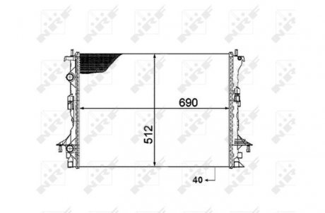 Радіатор, охолодження двигуна NRF 53820