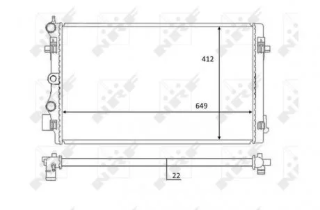 Радіатор охолодження Audi A1/Skoda Fabia/VW Polo 1.4-2.0D 09- NRF 59056